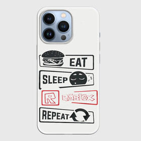Чехол для iPhone 13 Pro с принтом Roblox repeat в Белгороде,  |  | Тематика изображения на принте: eat | game | repeat | roblox | sleep