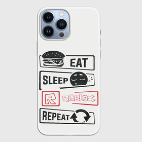 Чехол для iPhone 13 Pro Max с принтом Roblox repeat в Белгороде,  |  | eat | game | repeat | roblox | sleep