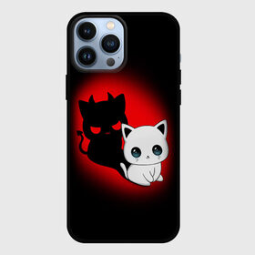 Чехол для iPhone 13 Pro Max с принтом КОТИК ДЬЯВОЛ   KITTY DEVIL в Белгороде,  |  | Тематика изображения на принте: animals | cat | demon | devil | kitty | дьявол | животные | звери | котик | кошки