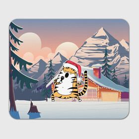 Прямоугольный коврик для мышки с принтом Тигр поет песни в караоке в Белгороде, натуральный каучук | размер 230 х 185 мм; запечатка лицевой стороны | 2022 | год тигра | новый год | новый год 2022 | символ года | тигр | тигренок | тигрица | тигры