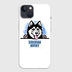 Чехол для iPhone 13 с принтом Сибирский Хаски (Siberian Husky) в Белгороде,  |  | ani | dog | husky | siberian husky | wolf | аляскинский маламут | волк | год собаки | друг человека | ездовая собака | животное | зверь | ищейка | кинолог | кость | лайка | пёс | сибирский хаски | сибирь | собака