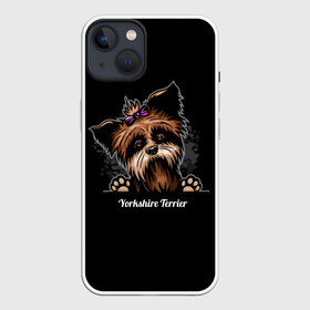 Чехол для iPhone 13 с принтом Собачка Йоркширский Терьер в Белгороде,  |  | york | yorkshire terrier | год | друг человека | животное | зверь | йорк | йоркширский терьер | карманная собака | кость | мальтезе | мальтийская болонка | манчестер терьер | мини собачка | пёс | скайтерьер