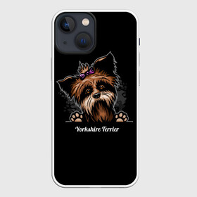 Чехол для iPhone 13 mini с принтом Собачка Йоркширский Терьер в Белгороде,  |  | york | yorkshire terrier | год | друг человека | животное | зверь | йорк | йоркширский терьер | карманная собака | кость | мальтезе | мальтийская болонка | манчестер терьер | мини собачка | пёс | скайтерьер