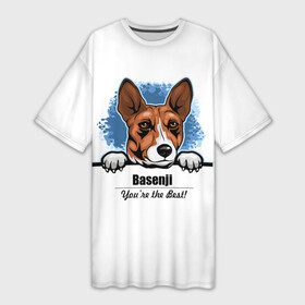 Платье-футболка 3D с принтом Собака Басенджи в Белгороде,  |  | african dog | animal | basenji | congo terrier | dog | африканская собака | басенджи | год собаки | друг человека | животное | зверь | кинолог | конго терьер | пёс | собака басенджи | собаковод | четвероногий