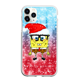 Чехол для iPhone 11 Pro матовый с принтом Новогодний Спанч Боб в Белгороде, Силикон |  | sponge bob | spongebob | губка боб | квадратные штаны | мультфильм | новый год | рождество | санта | сквэр пэнтс | снег | снежинка | спанч боб