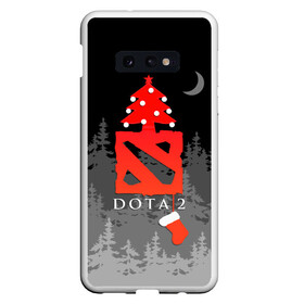 Чехол для Samsung S10E с принтом Dota 2  С Новым годом в Белгороде, Силикон | Область печати: задняя сторона чехла, без боковых панелей | Тематика изображения на принте: christmas | dota 2 | fir forest | happy new year | logo | moon | multiplayer | night | pc game | tree with balls | ёлка с шариками | еловый лес | компьютерная игра | логотип | луна | многопользовательская | ночь | рождество | с новым годом