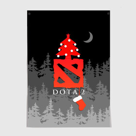 Постер с принтом Dota 2  С Новым годом в Белгороде, 100% бумага
 | бумага, плотность 150 мг. Матовая, но за счет высокого коэффициента гладкости имеет небольшой блеск и дает на свету блики, но в отличии от глянцевой бумаги не покрыта лаком | christmas | dota 2 | fir forest | happy new year | logo | moon | multiplayer | night | pc game | tree with balls | ёлка с шариками | еловый лес | компьютерная игра | логотип | луна | многопользовательская | ночь | рождество | с новым годом