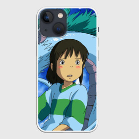 Чехол для iPhone 13 mini с принтом Spirited awаy в Белгороде,  |  | anime | chihiro ogino | dragon | ghibli | girl | haku | sen | spirit of the kohaku river | spirited away | аниме | девочка | дзибли | дракон | дух реки | сэн | тихиро | хаку