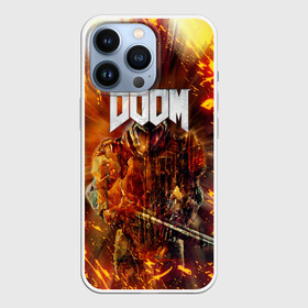 Чехол для iPhone 13 Pro с принтом DOOMGAY GRUNGE FIRE в Белгороде,  |  | Тематика изображения на принте: doom | doom eternal | doom slayer | doomguy | slayer | дум | дум гай | думгай | солдат рока