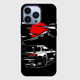Чехол для iPhone 13 Pro с принтом MAZDA RX 7 | Мазда  при свете красной луны в Белгороде,  |  | Тематика изображения на принте: car | drift | initinial d | mazda | mazda z | rx 7 | rx7 | дрифт | мазда | машина
