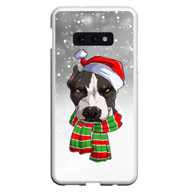 Чехол для Samsung S10E с принтом Новогодний Питбуль   New Years Pit bull в Белгороде, Силикон | Область печати: задняя сторона чехла, без боковых панелей | christmas | dog | pit bull | santa | дед мороз | зима | новый год | питбуль | рождество | санта | снег | снежинка | собака | собачка | щенок