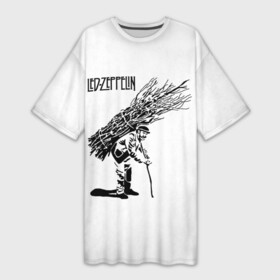 Платье-футболка 3D с принтом Led Zeppelin IV в Белгороде,  |  | led | led zep | led zeppelin | ledzep | lz | zoso | белая | джимми пейдж | джон генри бонэм | джон пол джонс | зосо | лед зепелен | лед зеппелин | ледзепелен | ледзеппелин | роберт плант | рок группа | четвертый альбом