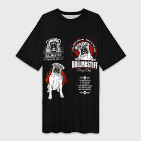 Платье-футболка 3D с принтом Собака Бульмастиф в Белгороде,  |  | Тематика изображения на принте: animal | bulldog | bullmastiff | dog | mastiff | бульдог | бульмастиф | год собаки | друг человека | животное | зверь | кинолог | мастиф | пёс | порода собак | собака бульмастиф | собаковод | сторожевая собака