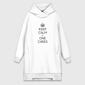 Платье-худи хлопок с принтом Keep Calm no one cares в Белгороде,  |  | keep calm | no one cares | всем плевать | сохраняй спокойствие | успокойся | фраза мем