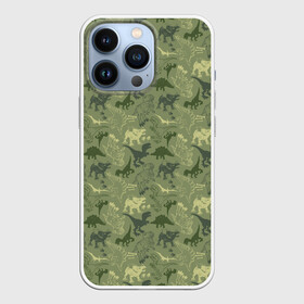 Чехол для iPhone 13 Pro с принтом Динозавры   Камуфляж в Белгороде,  |  | camouflage | dinosaur | dinosaur era | pangolin | predator | pterodactyl | reptile | reptiloid | the dragon | the serpent | tyrannosaurus | динозавр | дракон | камуфляж | ледниковый период | птеродактиль | тираннозавр | хищник | эра