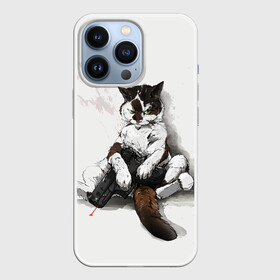 Чехол для iPhone 13 Pro с принтом Котик с пистолетом на стене  мем в Белгороде,  |  | cat | cats | mem | киса | кот | котенок | котик | котяра | котята | кошечка | кошка | мем | мемы | пистолет