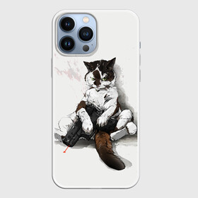 Чехол для iPhone 13 Pro Max с принтом Котик с пистолетом на стене  мем в Белгороде,  |  | cat | cats | mem | киса | кот | котенок | котик | котяра | котята | кошечка | кошка | мем | мемы | пистолет