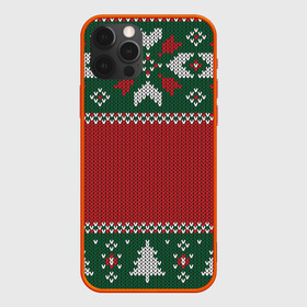 Чехол для iPhone 12 Pro с принтом Knitted Christmas Pattern в Белгороде, силикон | область печати: задняя сторона чехла, без боковых панелей | Тематика изображения на принте: background | christmas | holiday | knitted | knitted pattern | pattern | trees | winter | вязаный | вязаный узор | елки | зима | праздник | рождество | узор | фон