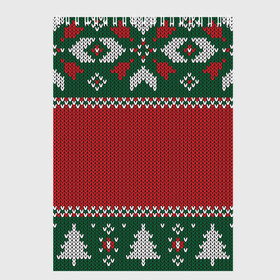 Скетчбук с принтом Knitted Christmas Pattern в Белгороде, 100% бумага
 | 48 листов, плотность листов — 100 г/м2, плотность картонной обложки — 250 г/м2. Листы скреплены сверху удобной пружинной спиралью | Тематика изображения на принте: background | christmas | holiday | knitted | knitted pattern | pattern | trees | winter | вязаный | вязаный узор | елки | зима | праздник | рождество | узор | фон