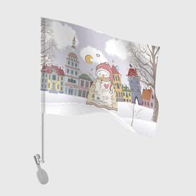 Флаг для автомобиля с принтом Одинокий снеговик в Белгороде, 100% полиэстер | Размер: 30*21 см | brawl | brawl stars | brawlstars | lola | бравл | бравлстарс | лола | лоли | разрушитель