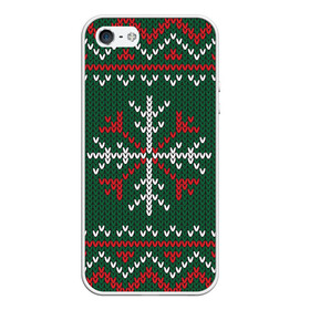 Чехол для iPhone 5/5S матовый с принтом Knitted Snowflake Pattern в Белгороде, Силикон | Область печати: задняя сторона чехла, без боковых панелей | background | christmas | holiday | knitted pattern | pattern | snowflakes | trees | winter | вязаный узор | елки | зима | праздник | рождество | снежинки | узор | фон