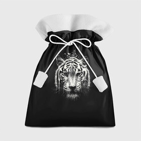 Подарочный 3D мешок с принтом Черно Белый Тигр. Head в Белгороде, 100% полиэстер | Размер: 29*39 см | 2022 | 22 | black | head | muzzle | new | second | symbol | tiger | twenty | two | white | year | белый | второй | год | года | голова | двадцать | нового | новый | символ | тигр | черный