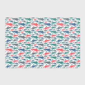 Магнитный плакат 3Х2 с принтом Разноцветные Акулы в Белгороде, Полимерный материал с магнитным слоем | 6 деталей размером 9*9 см | fish | ocean | predator | shark | white shark | акула | белая акула | зубы | море | морской хищник | океан | рыба | хищная рыба | хищник
