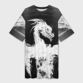 Платье-футболка 3D с принтом SMOKE DRAGON INVERSE JAPAN в Белгороде,  |  | china | dragon | japan | neon | smoke | smoke dragon | texture | драконы | дым | китай | мифология | неон | неоновые драконы | текстура | япония
