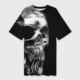 Платье-футболка 3D с принтом Vanguard skull 2022 в Белгороде,  |  | art | fashion | hype | skull | vanguard | авангард | искусство | мода | хайп | череп