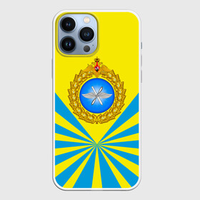 Чехол для iPhone 13 Pro Max с принтом Большая эмблема ВВС РФ в Белгороде,  |  | Тематика изображения на принте: army | авиация | армейка | армия | ввс | ввс россии | ввф | военновоздушные силы | военный | войска | герб | знак | летчик | лого | надпись | офицер | петлицы | российский | россия | русский | рф | символ