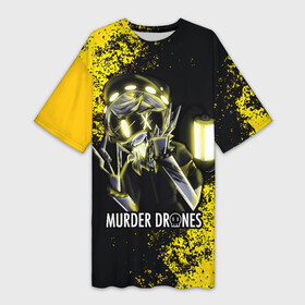 Платье-футболка 3D с принтом ДРОНЫ УБИЙЦЫ  MURDER DRONES N в Белгороде,  |  | liam vickers | murder drones | murder drones n | murder drones pilot | мультфильм