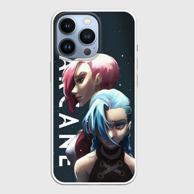 Чехол для iPhone 13 Pro с принтом Vi and Jinx в Белгороде,  |  | Тематика изображения на принте: arcane | art | fan | game | hero | league | league of legends | legends | lol | moba | mobile legend | аркейн | герои | игра | моба | мультсериал | нетфликс