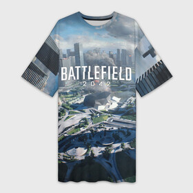 Платье-футболка 3D с принтом Battlefield 2042  КАЛЕЙДОСКОП в Белгороде,  |  | 2042 | action | art | battlefield | dice | game | map | shooter | арт | батла | батлфилд | война | калейдоскоп | карта | шутер