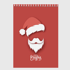 Скетчбук с принтом Merry Christmas | Счастливого Рождества в Белгороде, 100% бумага
 | 48 листов, плотность листов — 100 г/м2, плотность картонной обложки — 250 г/м2. Листы скреплены сверху удобной пружинной спиралью | Тематика изображения на принте: 2022 | christmas | cold | klaus | merry | new | santa | winter | year | борода | год | дед | зима | клаус | мороз | новый | рождество | санта | тигра | холод