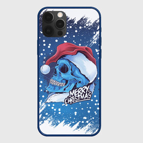 Чехол для iPhone 12 Pro Max с принтом Merry Christmas | Счастливого Рождества | Skull в Белгороде, Силикон |  | 2022 | christmas | cold | klaus | merry | new | santa | skull | snow | winter | year | год | дед | зима | клаус | мороз | новый | рождество | санта | скелет | снег | холод | череп