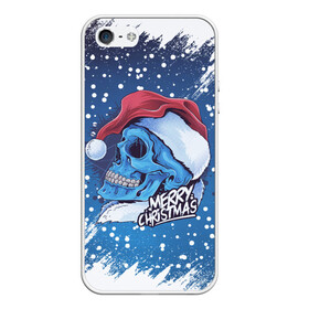 Чехол для iPhone 5/5S матовый с принтом Merry Christmas | Счастливого Рождества | Skull в Белгороде, Силикон | Область печати: задняя сторона чехла, без боковых панелей | 2022 | christmas | cold | klaus | merry | new | santa | skull | snow | winter | year | год | дед | зима | клаус | мороз | новый | рождество | санта | скелет | снег | холод | череп