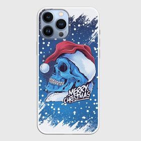 Чехол для iPhone 13 Pro Max с принтом Merry Christmas | Счастливого Рождества | Skull в Белгороде,  |  | 2022 | christmas | cold | klaus | merry | new | santa | skull | snow | winter | year | год | дед | зима | клаус | мороз | новый | рождество | санта | скелет | снег | холод | череп