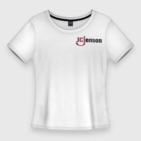 Женская футболка 3D Slim с принтом JcJenson атрибутика в Белгороде,  |  | jcjenson in space | jsjenson company | peoples company | space company | логотип компании с земли