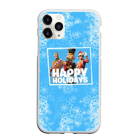 Чехол для iPhone 11 Pro Max матовый с принтом Happy holidays Fortnite в Белгороде, Силикон |  | Тематика изображения на принте: игра | персонажи | снег | снежинки | фото