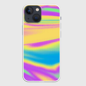 Чехол для iPhone 13 mini с принтом Holographic Neon Waves в Белгороде,  |  | abstract | gradient | holographic | neon | neon stripes | rainbow | stripes | vaporwave | wave | абстрактный узор | абстракция | волны | голографические | градиент | краски | красочный | линии | неоновые полосы | полосы | радужный
