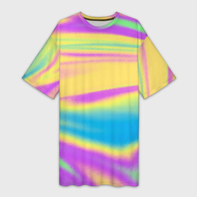 Платье-футболка 3D с принтом Holographic Neon Waves в Белгороде,  |  | Тематика изображения на принте: abstract | gradient | holographic | neon | neon stripes | rainbow | stripes | vaporwave | wave | абстрактный узор | абстракция | волны | голографические | градиент | краски | красочный | линии | неоновые полосы | полосы | радужный