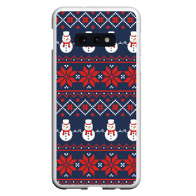 Чехол для Samsung S10E с принтом Christmas Background в Белгороде, Силикон | Область печати: задняя сторона чехла, без боковых панелей | background | christmas | holiday | knitted pattern | new year | pattern | snowman | вязаный узор | новый год | праздник | рождество | снеговик | узор | фон