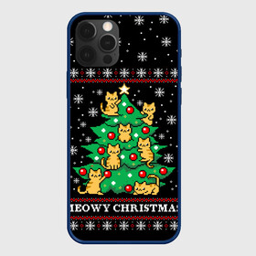 Чехол для iPhone 12 Pro Max с принтом MEOWY CHRISTMAS | 2022 в Белгороде, Силикон |  | Тематика изображения на принте: 2020 | 2021 | 2022 | christmas | meow | meowy christmas | merry | кот | леденец | мяу | нг | новогодний | новый год | олени | рождество | свитер | узоры