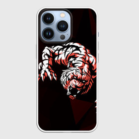 Чехол для iPhone 13 Pro с принтом Злой тигр нападает в Белгороде,  |  | low poly | tiger | восточный тигр | год тигра | кошка | лоу поли | тигр | тигренок | хищник