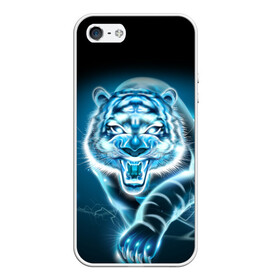 Чехол для iPhone 5/5S матовый с принтом НЕНОНОВЫЙ ТИГР 2022 | NEON TIGER NEW YEAR в Белгороде, Силикон | Область печати: задняя сторона чехла, без боковых панелей | 2022 | beast | merry christmas | new year | red bow | santa hat | snow | tiger | winter | winter is coming | year of the tiger | год тигра | дед мороз | животные | звери | зверь | зима | зима 2022 | зима близко | новог | новогодни