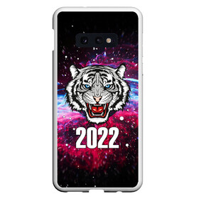 Чехол для Samsung S10E с принтом ЧЁРНЫЙ ТИГР НОВЫЙ ГОД 2022   GRAY TIGER NEW YEAR в Белгороде, Силикон | Область печати: задняя сторона чехла, без боковых панелей | 2022 | beast | merry christmas | new year | red bow | santa hat | snow | tiger | winter | winter is coming | year of the tiger | год тигра | дед мороз | животные | звери | зверь | зима | зима 2022 | зима близко | новог | новогодни