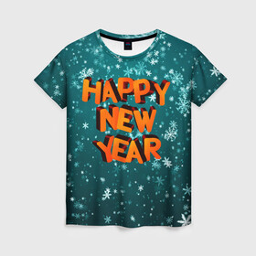 Женская футболка 3D с принтом HAPPY NEW YEAR 2022 | С НОВЫМ ГОДОМ в Белгороде, 100% полиэфир ( синтетическое хлопкоподобное полотно) | прямой крой, круглый вырез горловины, длина до линии бедер | 2022 | c | christmas | happy | ice | new | snow | snowflake | year | годом | лед | ледяной | новый | новым | рождество | снег | снежинка
