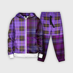 Детский костюм 3D с принтом Purple Checkered в Белгороде,  |  | в клетку | клеточка | клетчатая фиолетовая | клетчатые вещи | рубашка в клетку | тартан | фиолетовая клетка | фиолетовые квадраты | шотландская клетка