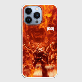 Чехол для iPhone 13 Pro с принтом Hell Monster vs Doom в Белгороде,  |  | demons | devil | doom | doom eternal | doom slayer | doomguy | hell | slayer | ад | демон | демоны | дум | дум гай | думгай | солдат рока