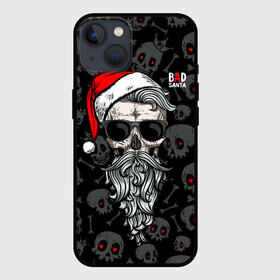 Чехол для iPhone 13 с принтом Santa from Hell в Белгороде,  |  | beard | christmas | hipster | new year | red cap | red eyes | santa claus | santa from hell | skulls | борода | дед мороз | красные глаза | красный колпак | новый год | рождество | санта из ада | санта клаус | хипстер | черепа